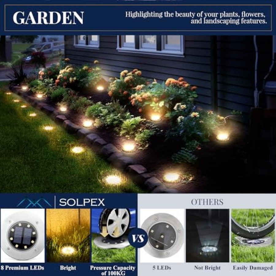 Solar Ground Lights Solar Ligh - Outdoor Lighting Waterproof ulasan dan harga
