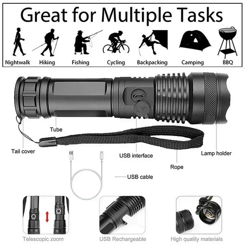 High Power XHP70 Led Flashligh - Outdoor Lighting Ideas ulasan dan harga