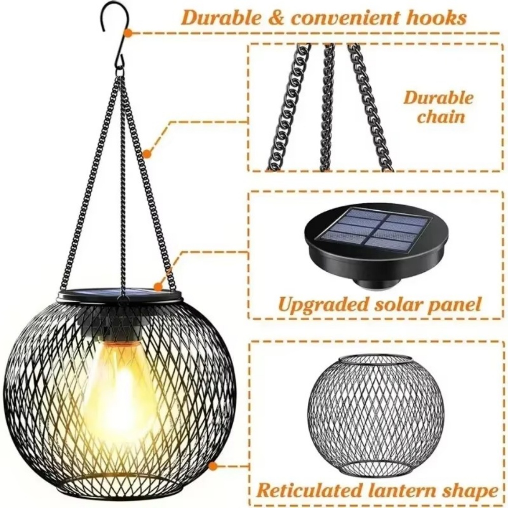 Solar Lantern Iron Art Outdoor - Bollard Light Garden ulasan dan harga